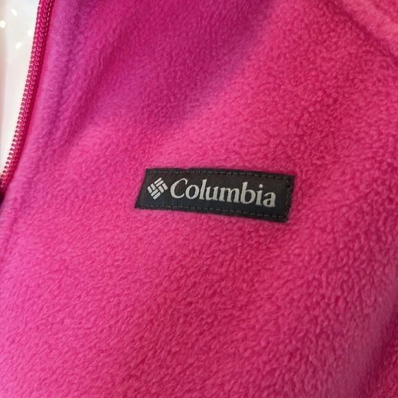 Columbia girls pink full zip fleece jacket size L ( 14-16 girls) - Picture 2 of 9